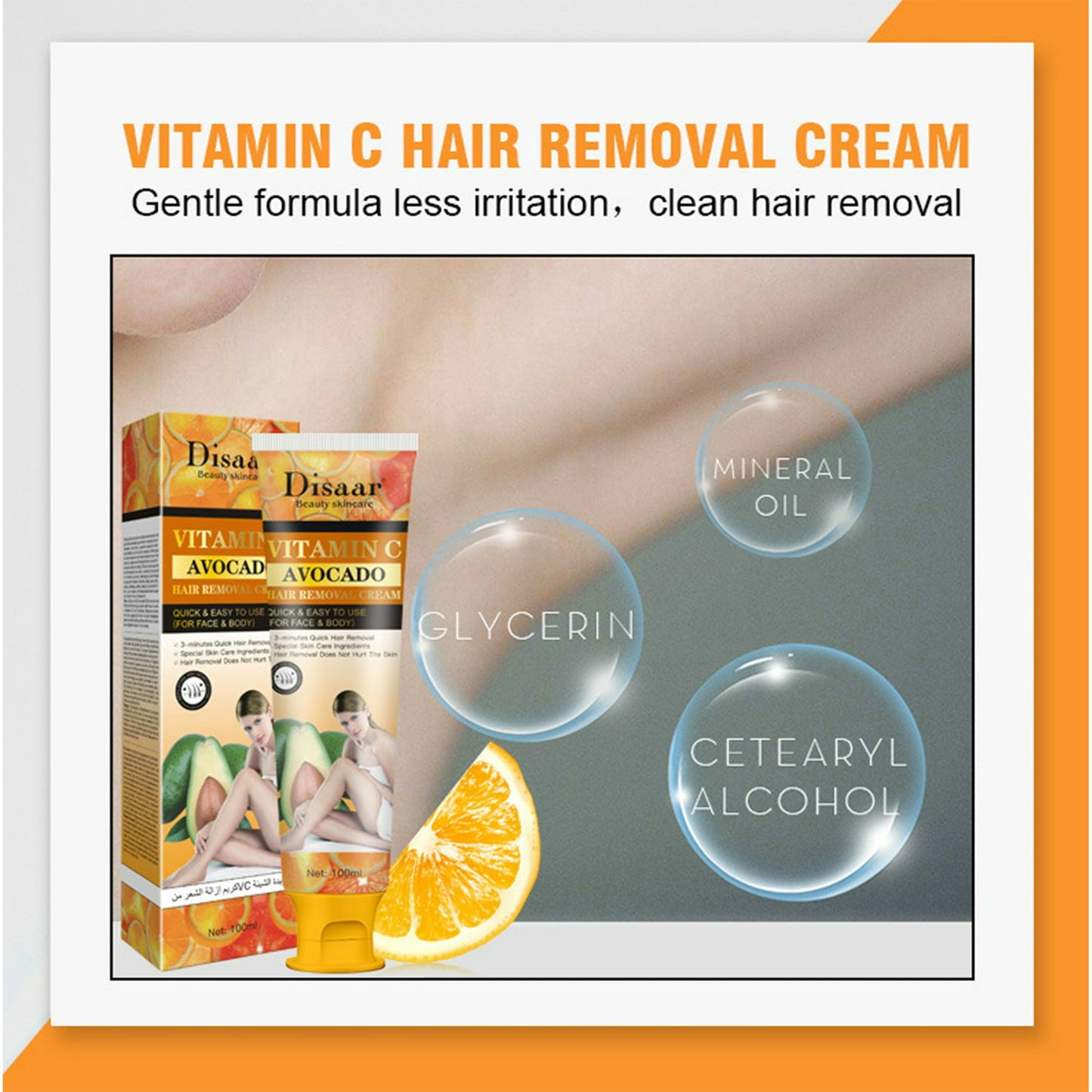 Crème Dépilatoire - Disaar Beauty Vitamine C Avocat Visage Corps