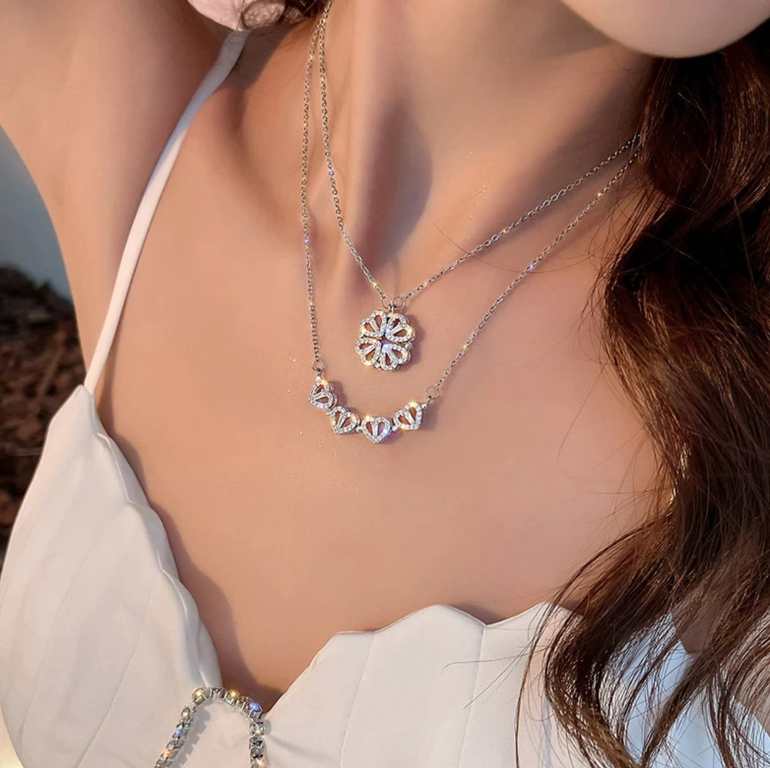 COLLIER TRÈFLE À 4 COEURS