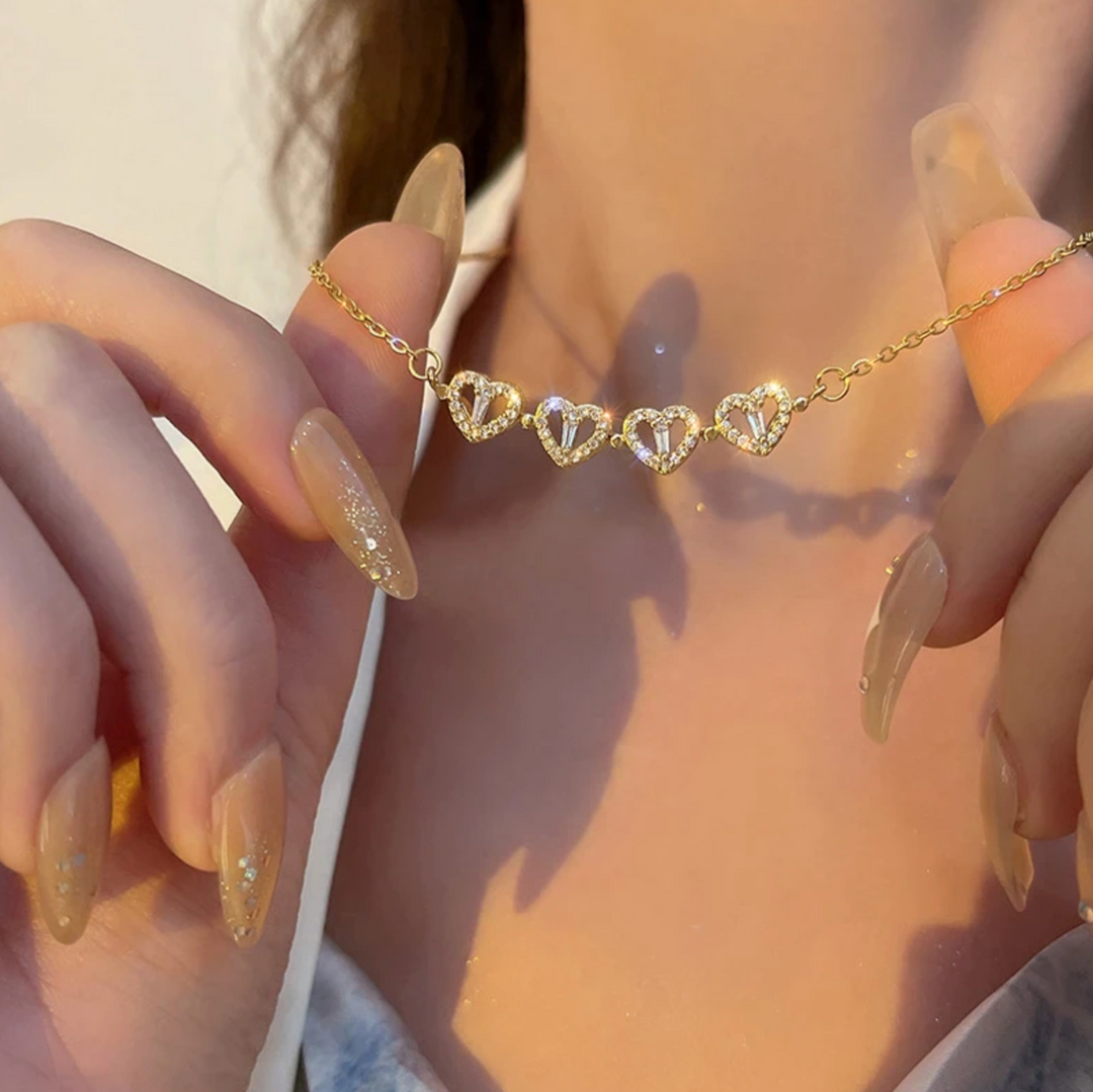 COLLIER TRÈFLE À 4 COEURS