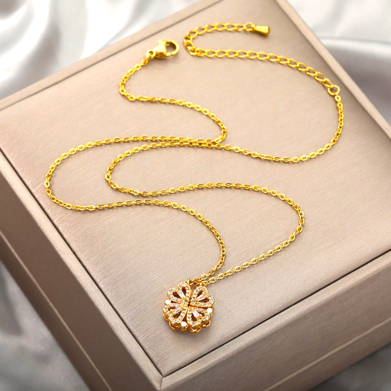 COLLIER TRÈFLE À 4 COEURS