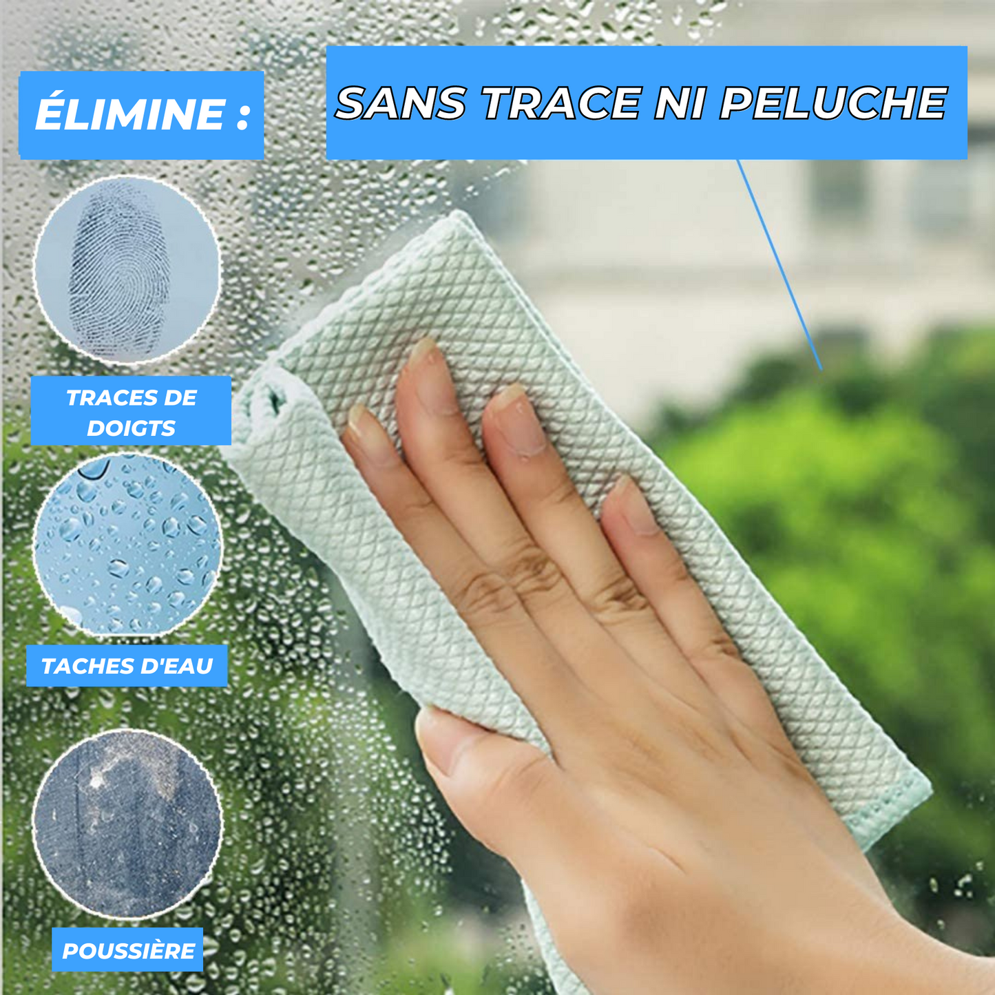 CHIFFONS DE NETTOYAGE SANS TRACES (RÉUTILISABLES)