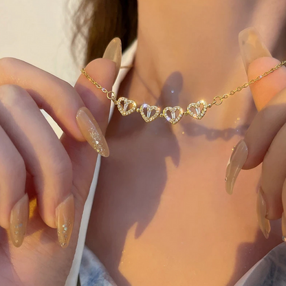COLLIER TRÈFLE À 4 COEURS